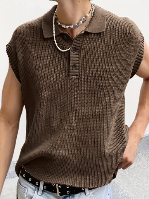 Riolio Spring And Summer New Men'S Casual Sports Henley Shirt Men'S One-piece Sleeve Sports Polo Shirt. High Elastic Breathable Short-sleeved T-shirt Soft Sweat-absorbing Men'S Short-sleeved Tops - Image 2