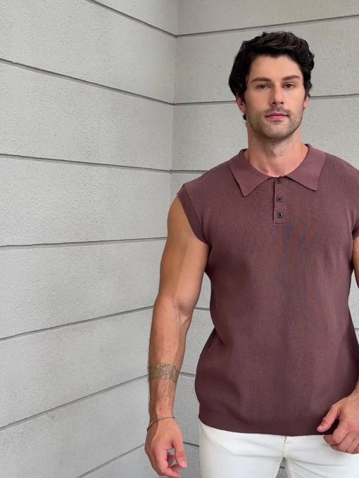 Riolio Spring And Summer New Men'S Casual Sports Henley Shirt Men'S One-piece Sleeve Sports Polo Shirt. High Elastic Breathable Short-sleeved T-shirt Soft Sweat-absorbing Men'S Short-sleeved Tops - Image 11