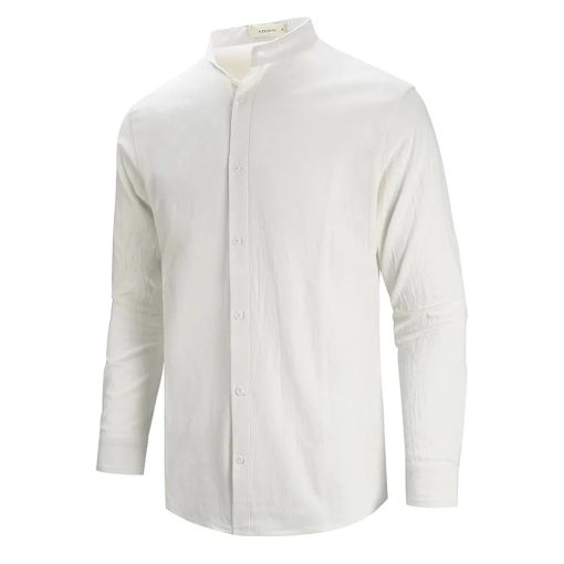 Riolio Men's Long-Sleeved Co·1tton Linen Shirts Spring Summer Single Breasted Shirt Casual Beach Style Lightweight Button Tops - Image 10