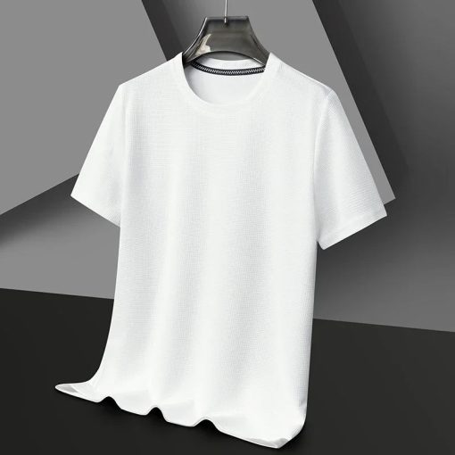 Riolio New Summer Waffle Round Neck Short Sleeved T-shirt for Men's Short Sleeved Top - Image 8