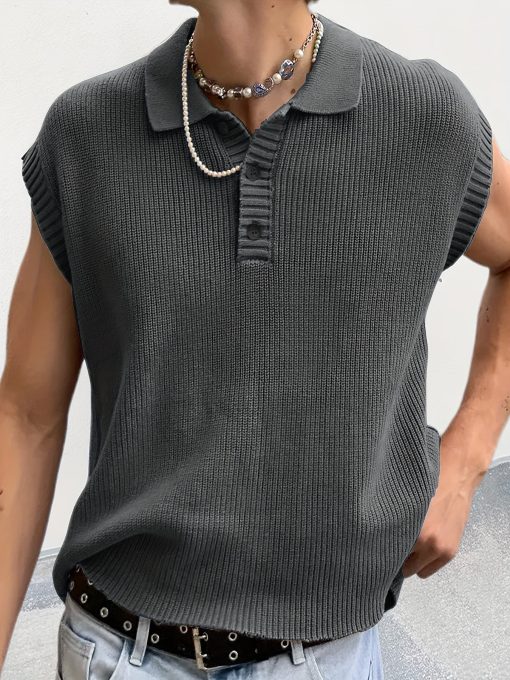 Riolio Spring And Summer New Men'S Casual Sports Henley Shirt Men'S One-piece Sleeve Sports Polo Shirt. High Elastic Breathable Short-sleeved T-shirt Soft Sweat-absorbing Men'S Short-sleeved Tops - Image 5