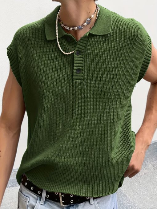 Riolio Spring And Summer New Men'S Casual Sports Henley Shirt Men'S One-piece Sleeve Sports Polo Shirt. High Elastic Breathable Short-sleeved T-shirt Soft Sweat-absorbing Men'S Short-sleeved Tops - Image 4